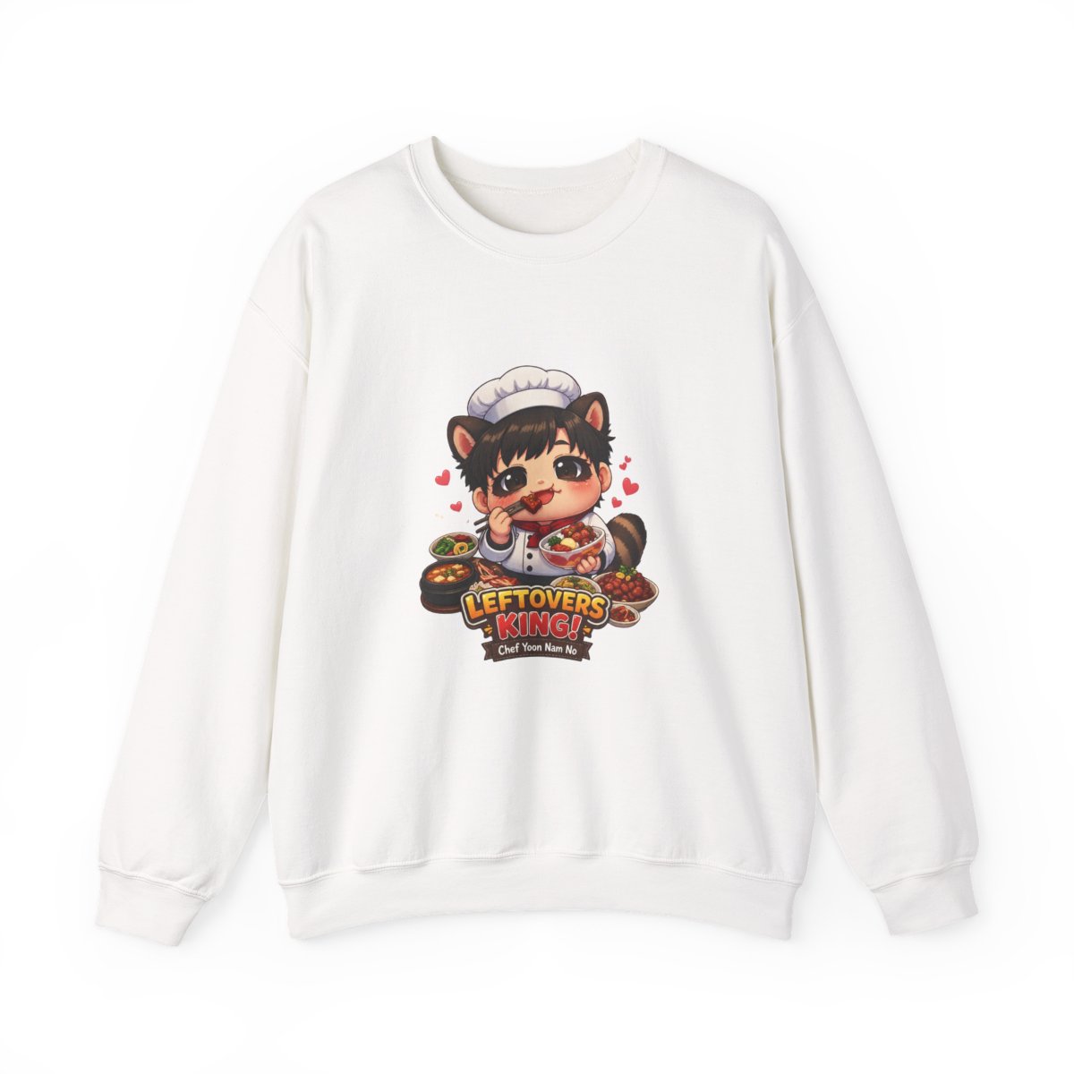 Chef Yoon Nam No Leftovers King Chibi Raccoon Crewneck Please Take Care My Refrigerator - Official sweatshirts merchandise